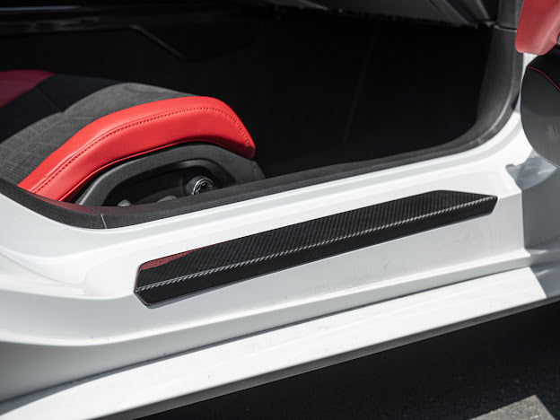 2020-UP CORVETTE C8 | CARBON FIBER SIDE DOOR SILL PLATE STRIP COVERS PANELS